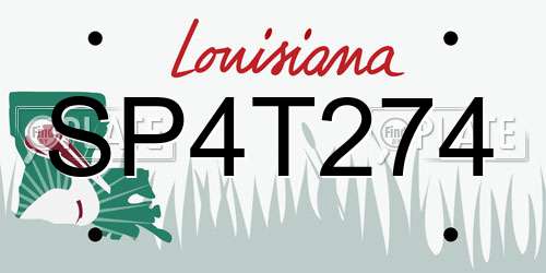 SP4T274 Louisiana License Plate