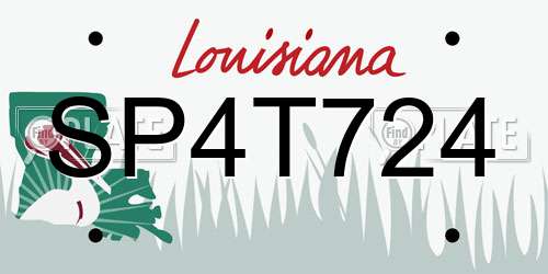 SP4T724 Louisiana License Plate