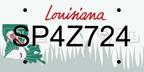 SP4Z724 Louisiana License Plate