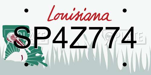 SP4Z774 Louisiana License Plate