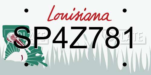 SP4Z781 Louisiana License Plate
