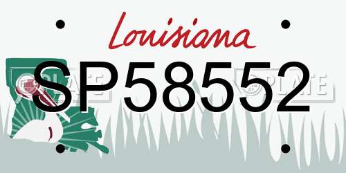 SP58552 Louisiana License Plate