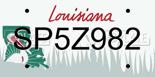 SP5Z982 Louisiana License Plate