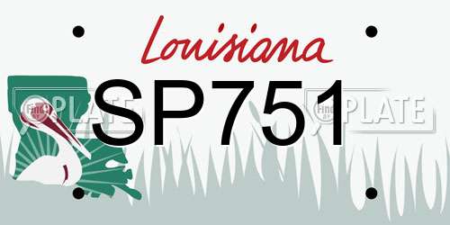 SP751 Louisiana License Plate