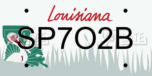 SP7O2B Louisiana License Plate