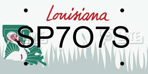 SP7O7S Louisiana License Plate