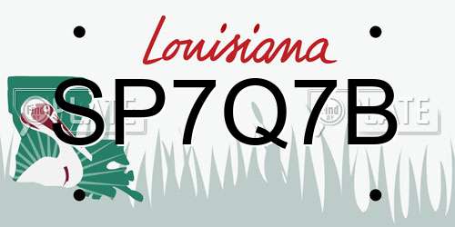 SP7Q7B Louisiana License Plate
