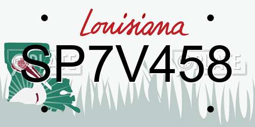 SP7V458 Louisiana License Plate