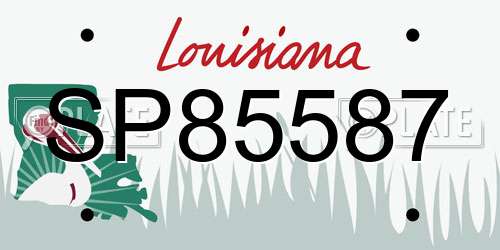 SP85587 Louisiana License Plate