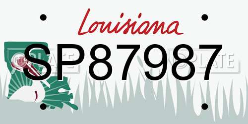 SP87987 Louisiana License Plate