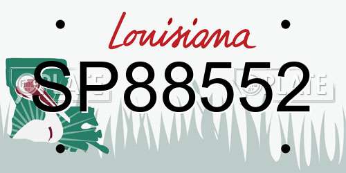 SP88552 Louisiana License Plate