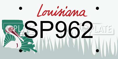 SP962 Louisiana License Plate
