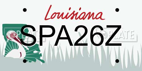SPA26Z Louisiana License Plate