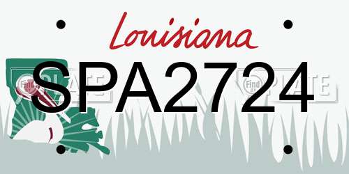 SPA2724 Louisiana License Plate