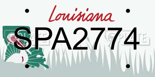 SPA2774 Louisiana License Plate