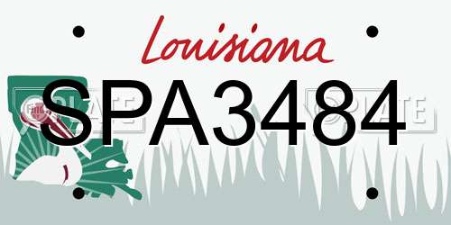 SPA3484 Louisiana License Plate