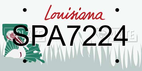 SPA7224 Louisiana License Plate
