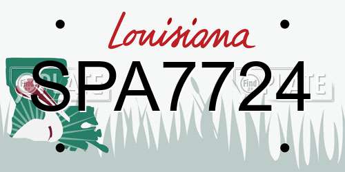 SPA7724 Louisiana License Plate