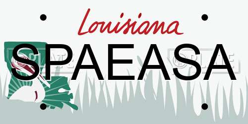 SPAEASA Louisiana License Plate