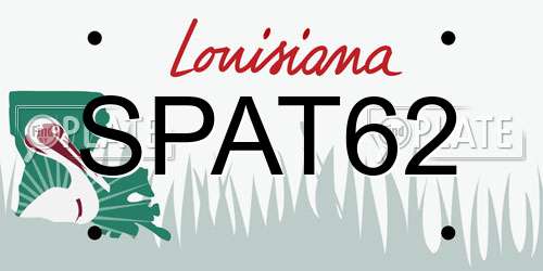 SPAT62 Louisiana License Plate