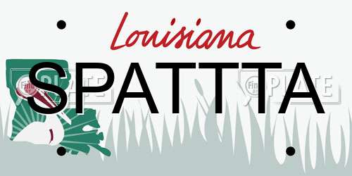 SPATTTA Louisiana License Plate