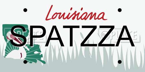SPATZZA Louisiana License Plate