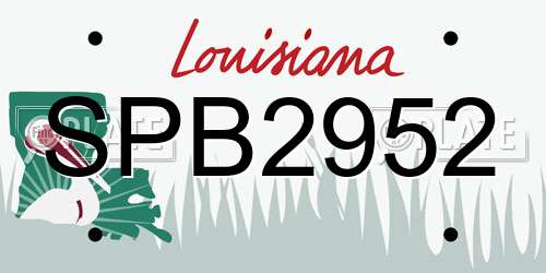 SPB2952 Louisiana License Plate