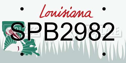 SPB2982 Louisiana License Plate