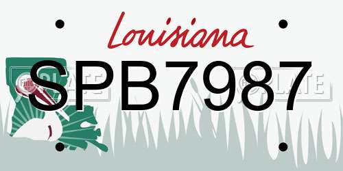 SPB7987 Louisiana License Plate