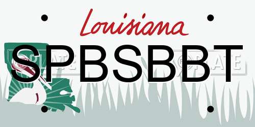 SPBSBBT Louisiana License Plate