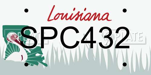 SPC432 Louisiana License Plate