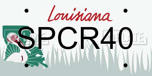SPCR40 Louisiana License Plate