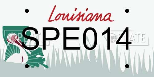 SPE014 Louisiana License Plate