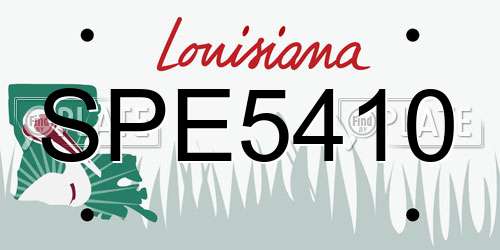 SPE5410 Louisiana License Plate