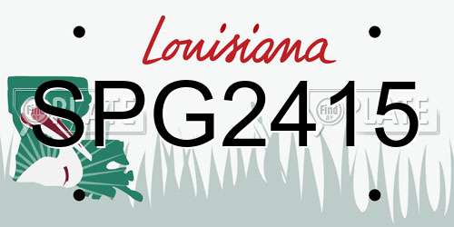 SPG2415 Louisiana License Plate