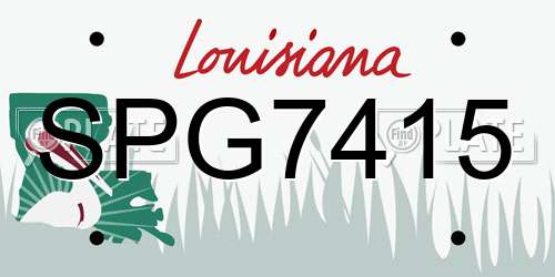 SPG7415 Louisiana License Plate