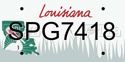 SPG7418 Louisiana License Plate
