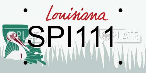 SPI111 Louisiana License Plate