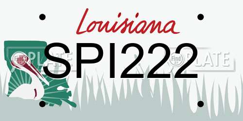 SPI222 Louisiana License Plate