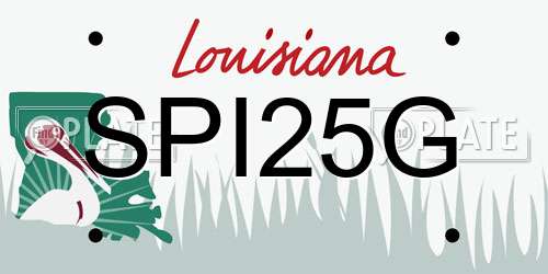 SPI25G Louisiana License Plate