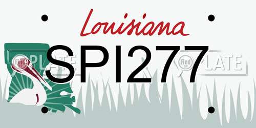 SPI277 Louisiana License Plate