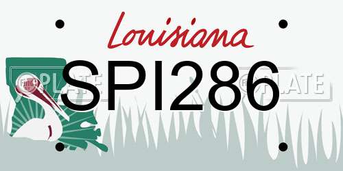 SPI286 Louisiana License Plate