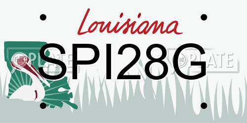 SPI28G Louisiana License Plate