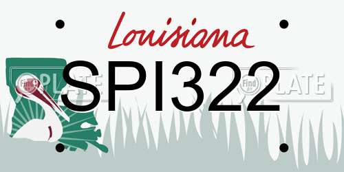 SPI322 Louisiana License Plate