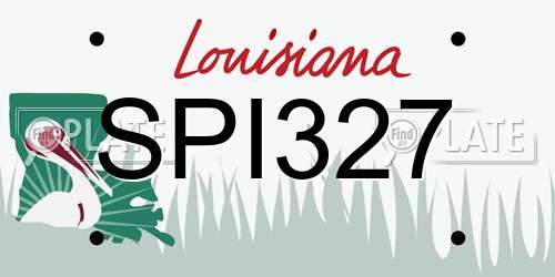 SPI327 Louisiana License Plate