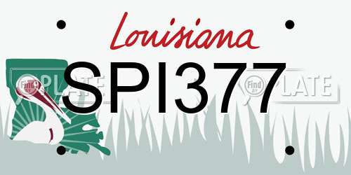 SPI377 Louisiana License Plate