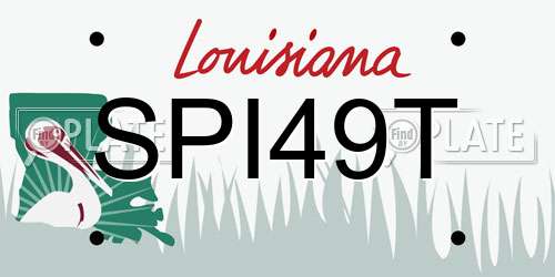 SPI49T Louisiana License Plate