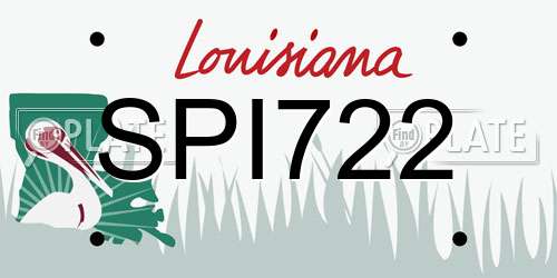 SPI722 Louisiana License Plate