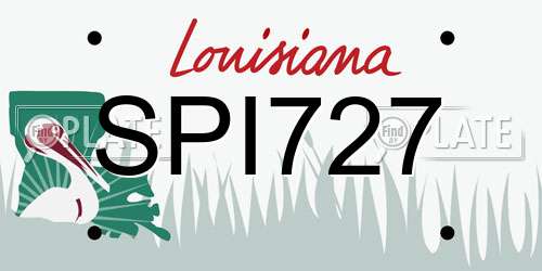 SPI727 Louisiana License Plate