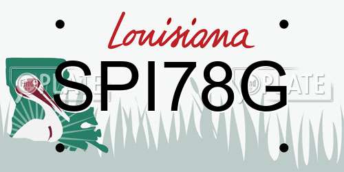 SPI78G Louisiana License Plate